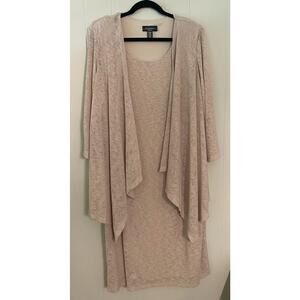 R&M Richards Mother of Bride Wedding Guest Jacket Dress Midi 22W Coastal Classic